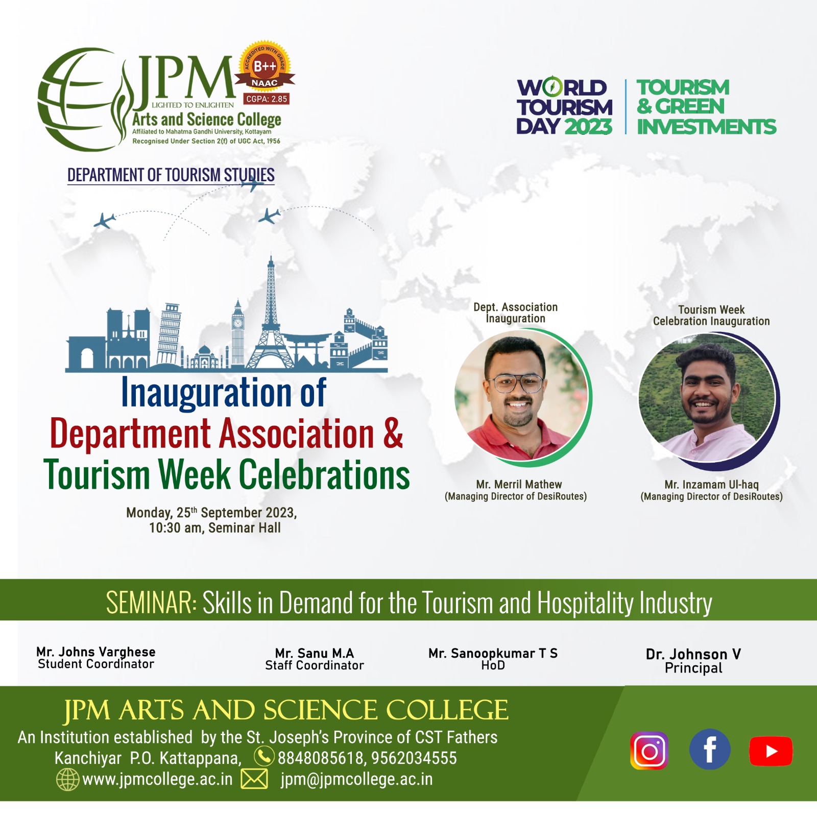 INAUGURATION OF  DEPARTMENT ASSOCIATION & TOURISM WEEK CELEBRATIONS